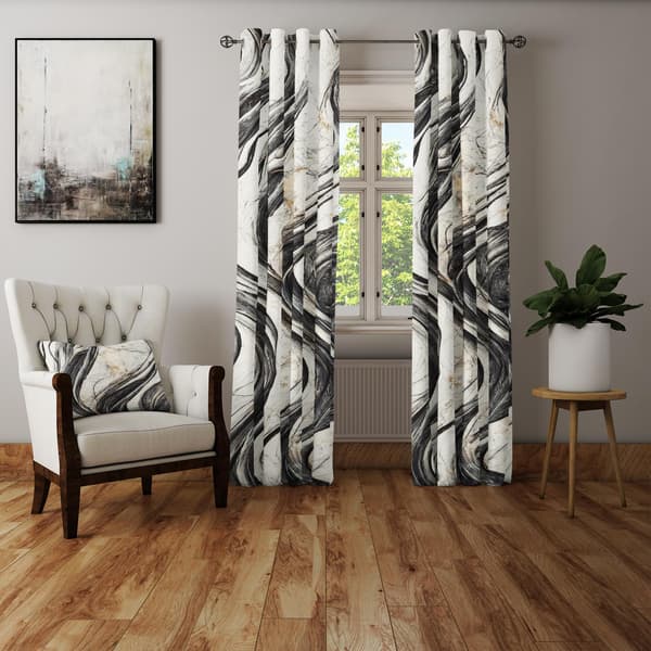 Gardin med snørehuller print 134