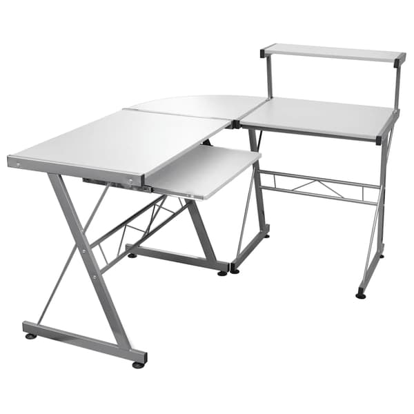vidaXL hjørnecomputerbord, sort, 132x112x99 cm