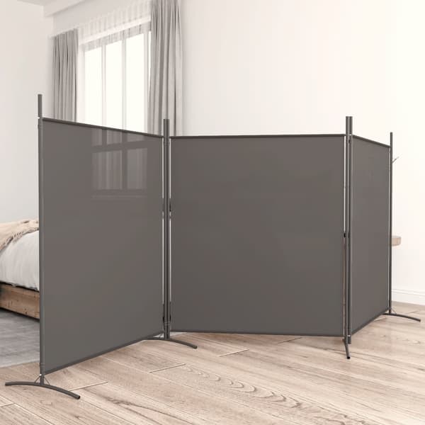 vidaXL 3-panelsskärm, antracit, 525x180 cm, tyg