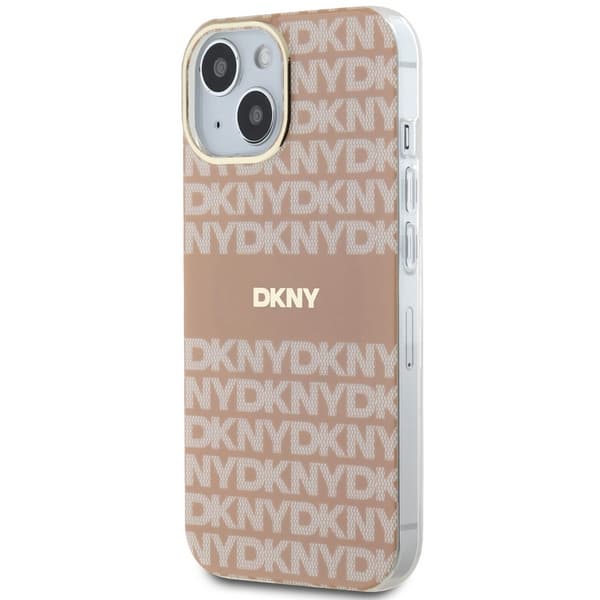 DKNY IML Mono & Stripe MagSafe-etui til iPhone 15 Plus, lyserød