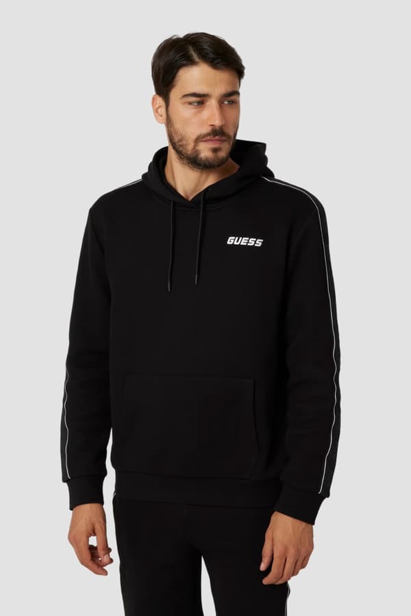 Guess Herre Sort Mickey Stribet Sweatshirt XXL