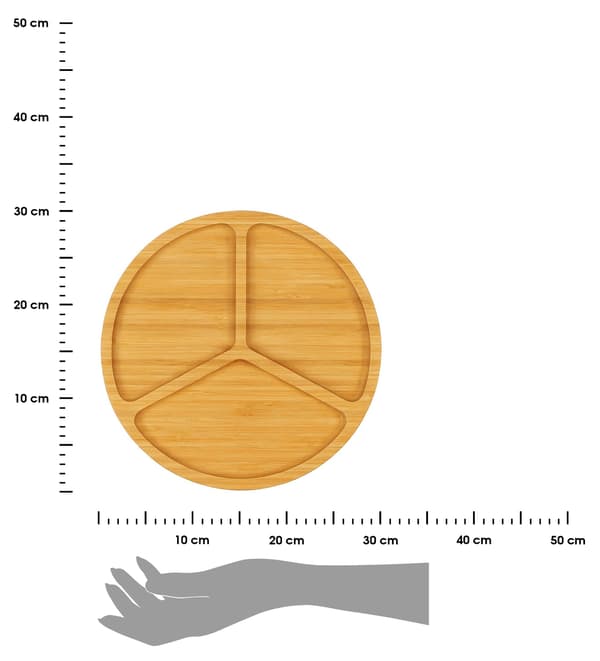 Bambu tallrik med fackdiameter