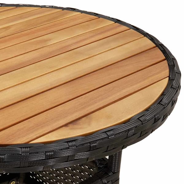 vidaXL havemøbelsæt med 3 dele og hynder, sort, polyrattan