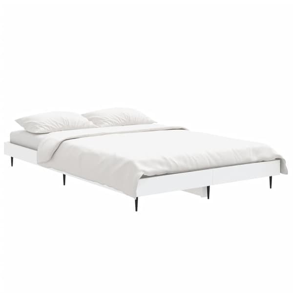 vidaXL Sängram vit 120x190 cm träbaserat material