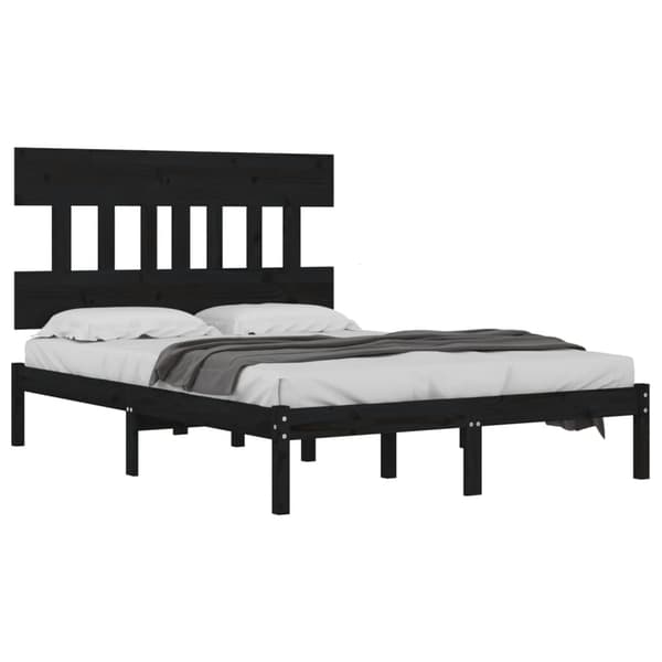 vidaXL sengestel sort massivt træ 200 x 200 cm