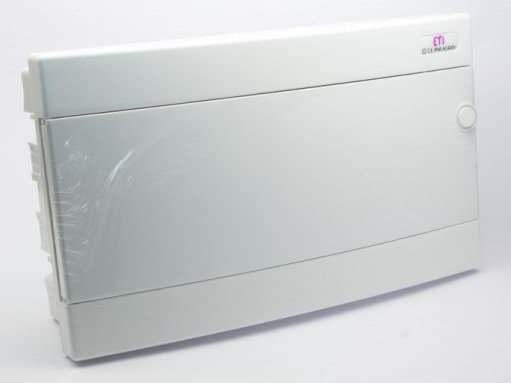 Infälld fördelningscentral 18 moduler IP40 vit dörr ECM18PO-s