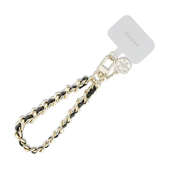 Guess Saffiano-kæde 4G Charm håndrem universal vedhæng, sort