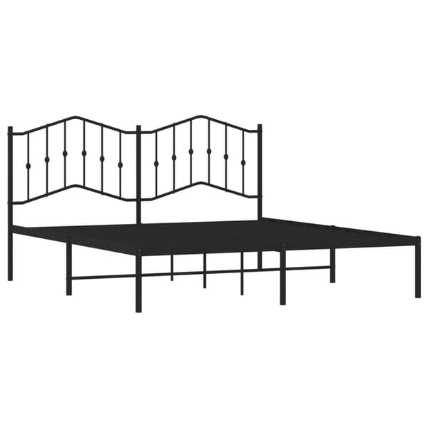 vidaXL metalsengestel med hovedgærde sort 160x200 cm
