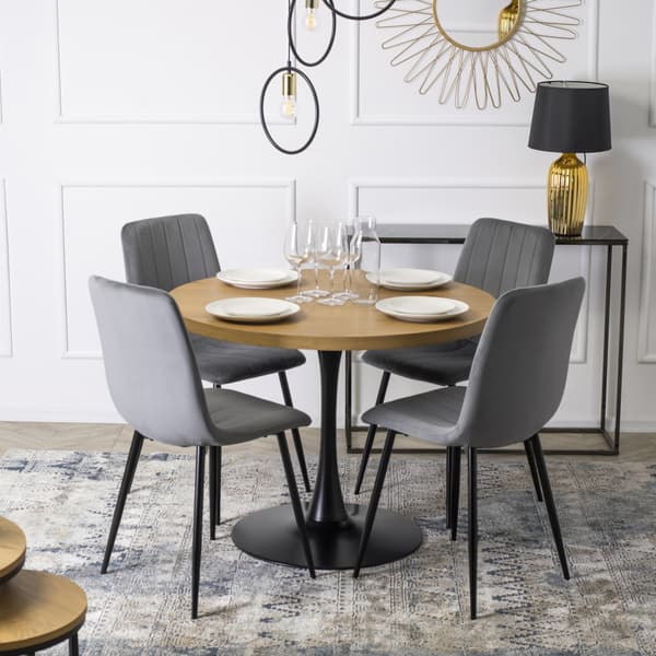 IBIS Klädd Matstol Grå Sammet Modern Loft