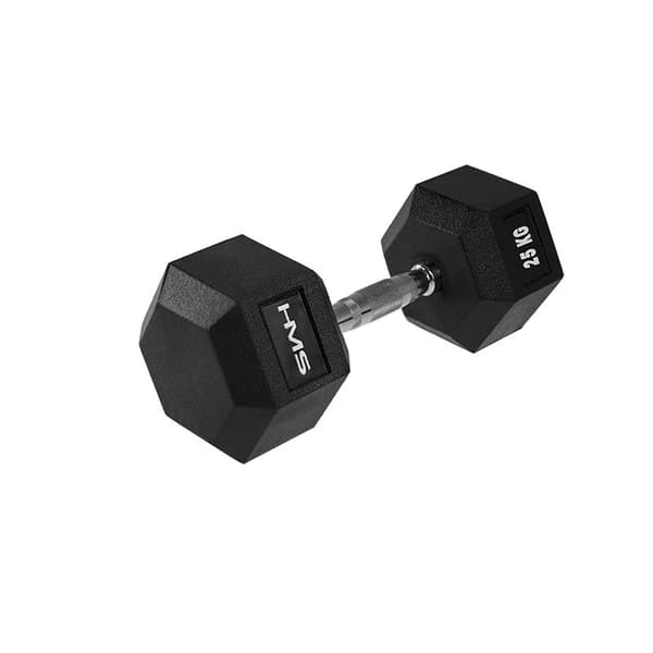Gummibelagd hantel 25 kg HEX PRO HMS