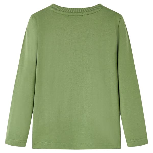 Barn långärmad t-shirt, khaki, 128