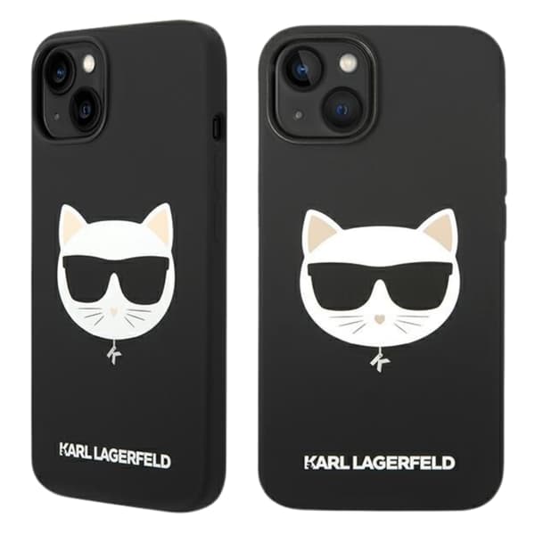 Karl Lagerfeld Silikone Choupette Head Magsafe-etui til iPhone 14 Plus, Sort