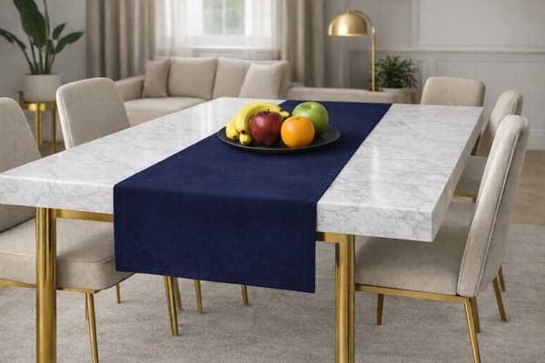 Mørkeblå sammetslöber 40x140 cm klassisk og elegant