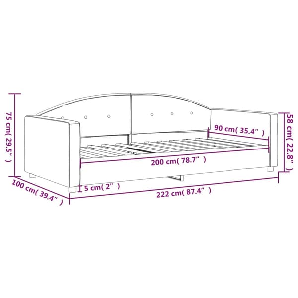 vidaXL Vuodesohva tummanharmaa 90x200 cm sametti
