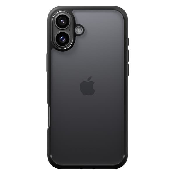 Spigen Ultra Hybrid-cover til iPhone 16, klart og sort
