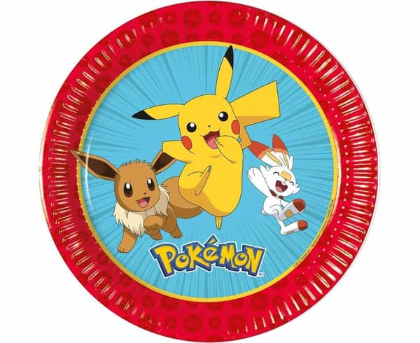Pokémon paptallerkener 20 cm 8 stk.