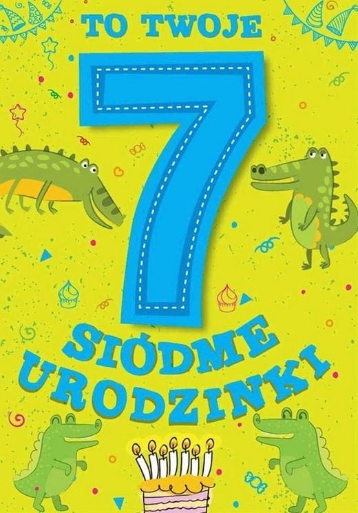 Fødselsdagskort Syvende fødselsdag