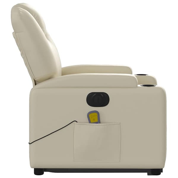 vidaXL elektrisk lænestol med massage, creme