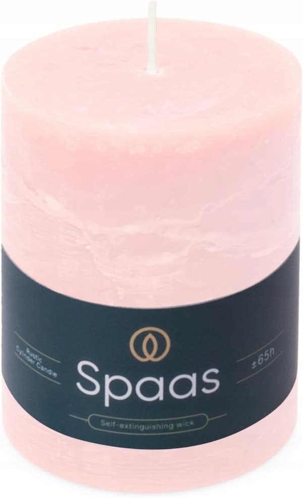 Spaas Rustikt Bloklys 80/110 mm 65 timer, Lyserød, Lille