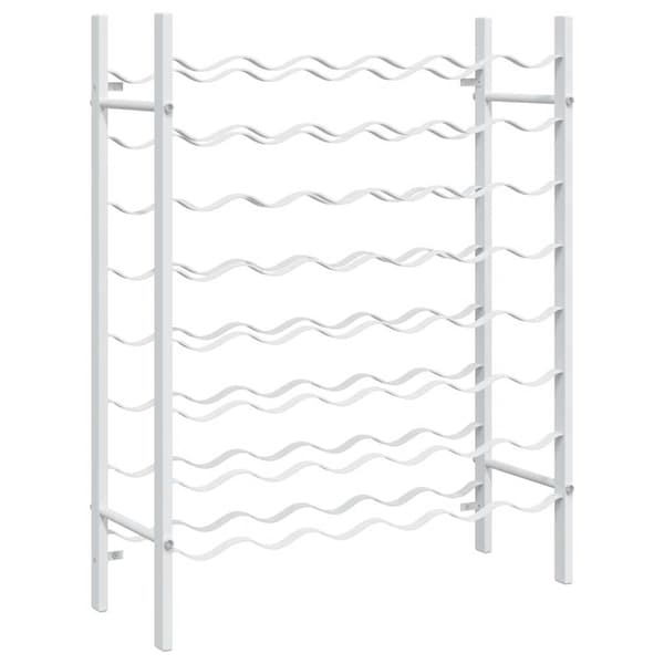 vidaXL 48 pullon viinipulloteline valkoinen metalli
