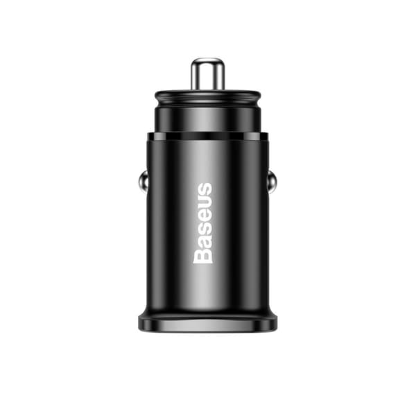 Smart biloplader med 2 USB-porte og USB-C QC PD sort