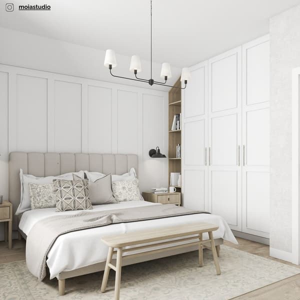 Klassisk sort LINEN lampe - smal
