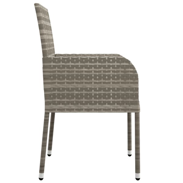 vidaXL Trädgårdsstolar med dynor, set om 2, polyrotting, grå