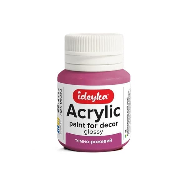 Mørkelyserød akrylmaling 20ml