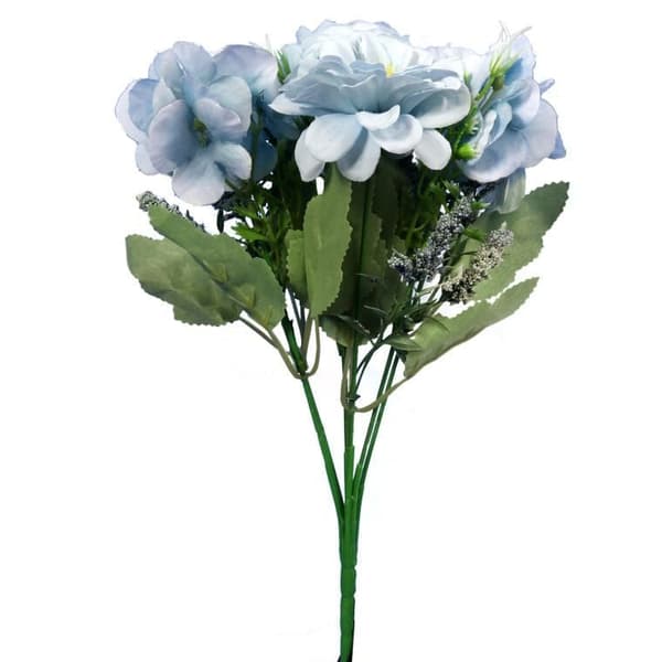 Buket med 7 blomster 32 cm blå