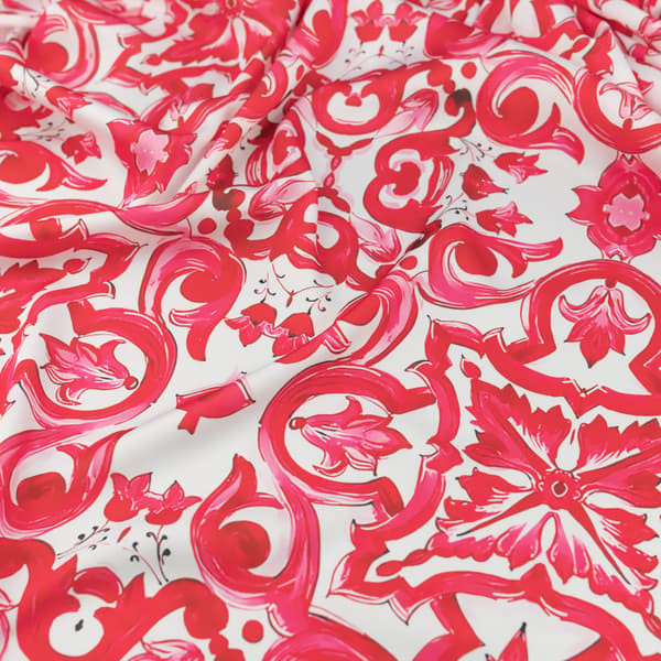 Pink Majolica Silke Chiffon Stof