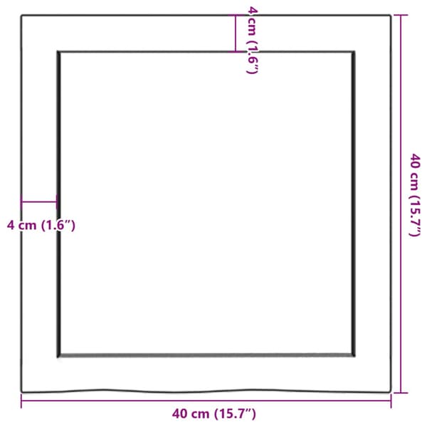 vidaXL hylde mørkebrun 40x40x(2-4) cm egetræsfinish