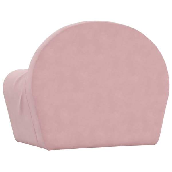 vidaXL Barnbäddsoffa, rosa, mjuk plysch