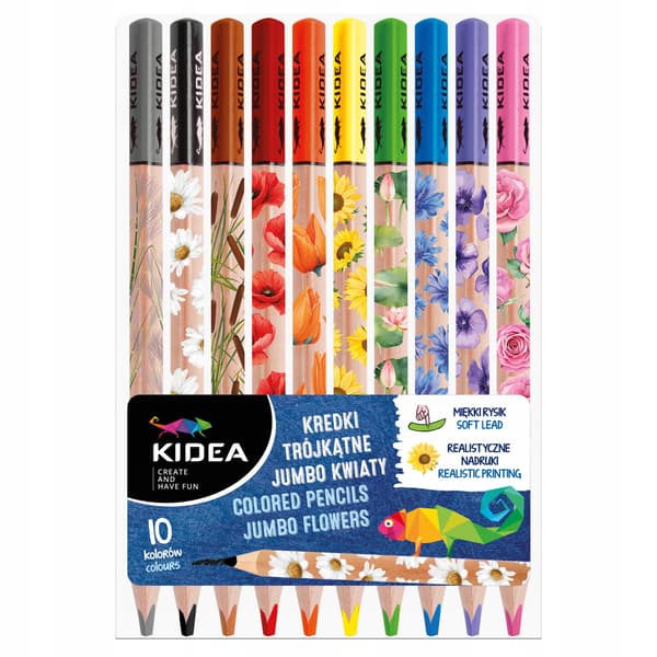 JUMBO TRIANGULÄRA BLOMSTERKRITOR 10 FÄRGER KIDEA 3515