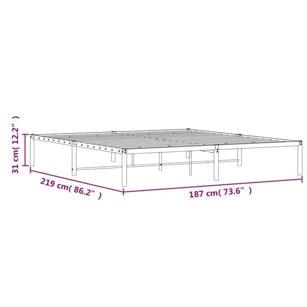 vidaXL metalsengestel sort 183x213 cm