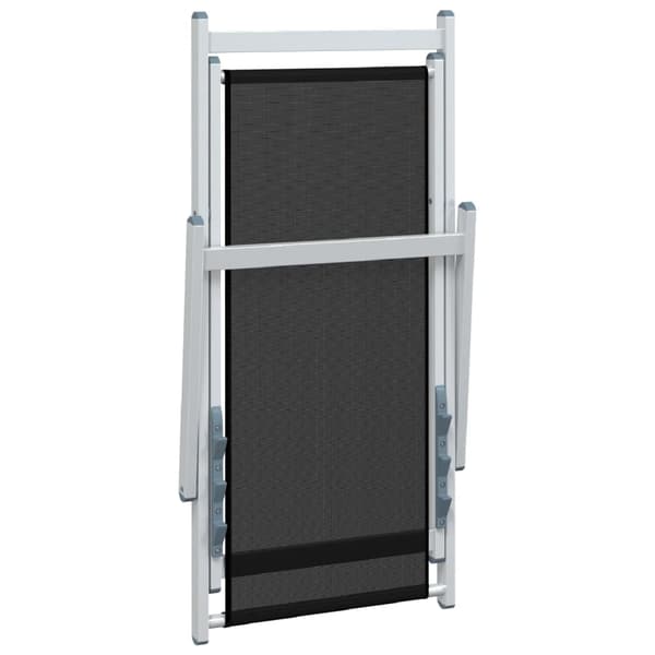 vidaXL foldbare strandstole, sæt med 2, sort, aluminium og textilene