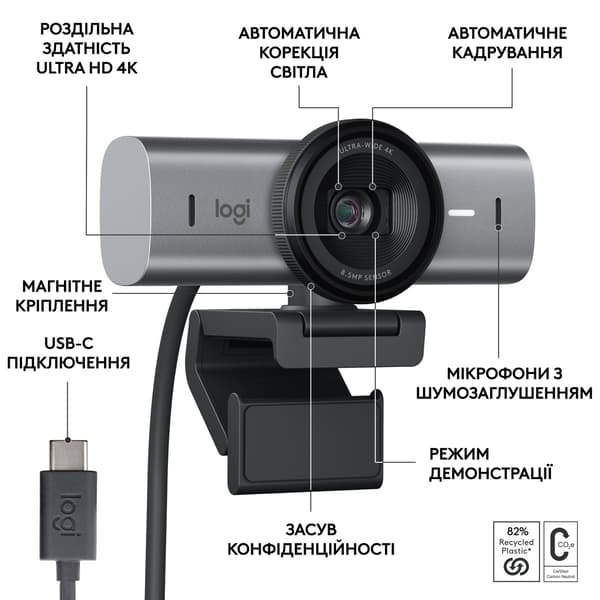 Logitech MX Brio 4K grafitwebcam (960-001559)