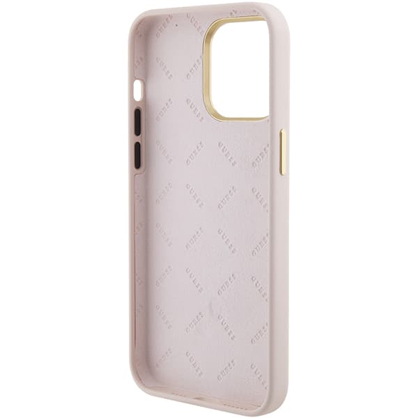 Guess Silikone Logo Strass 4G cover til iPhone 15 Pro Max, lyserød