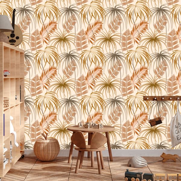 Boho blade tapet til stue og soveværelse 50x1000 cm