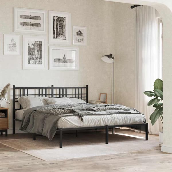 vidaXL metalsengegavl sort 160 cm