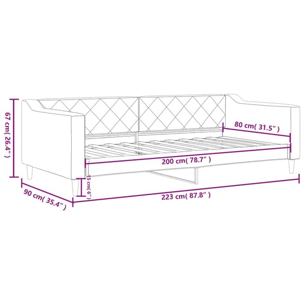 vidaXL Bäddsoffa krämfärgad 80x200 cm tygklädd