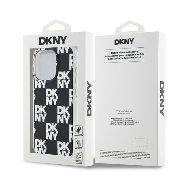 DKNY IML Ternet Mono Mønster Etui til iPhone 15 Pro, Sort