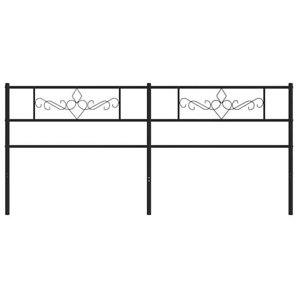 vidaXL metalsengegavl, sort, 193 cm