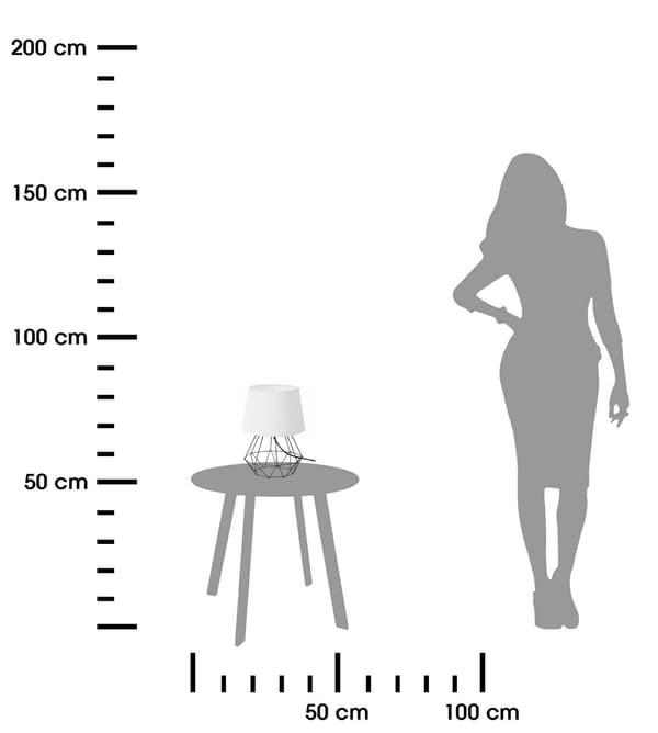 Diamantbordslampa, svart och vit