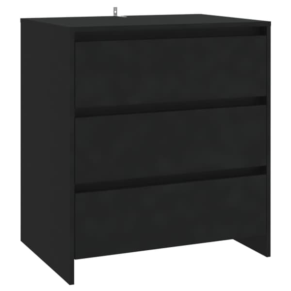 vidaXL kommode, sort, 70x41x75 cm, træbaseret materiale