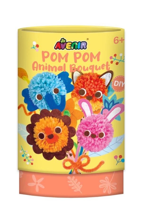 Pom Pom -eläinkimppu tupsuilla