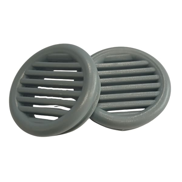 Ventilationsgaller för möbelskåp, diameter 35, mellangrå, 10 stycken