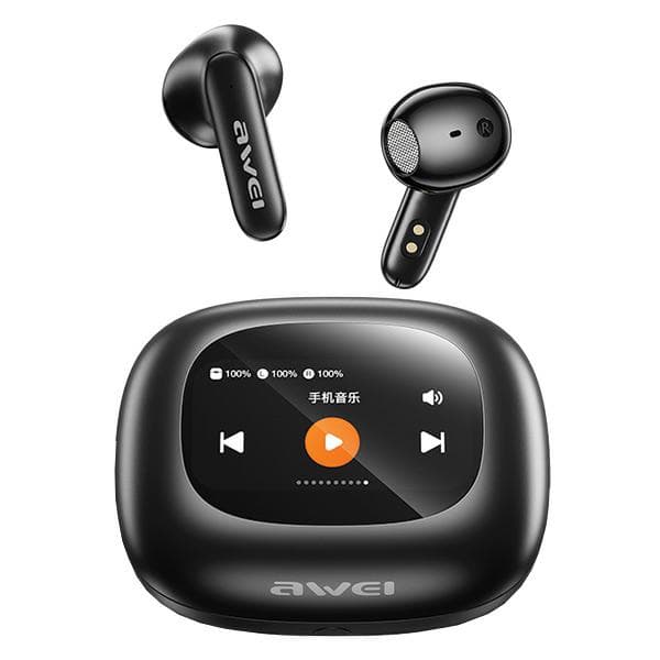 AWEI Bluetooth 5.4 TP97 TWS hörlurar + dockningsstation svarta