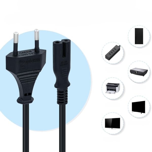 CEE7/16 til IEC C7 strømkabel, sort, 1,8 m - LogiLink CP092
