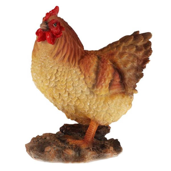 Färgglad hönsträdgårdsfigur 19 cm