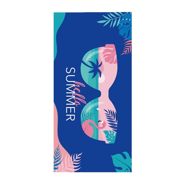 Rektangulär blå strandhandduk HELLO SUMMER 150x70 REC54WZ9